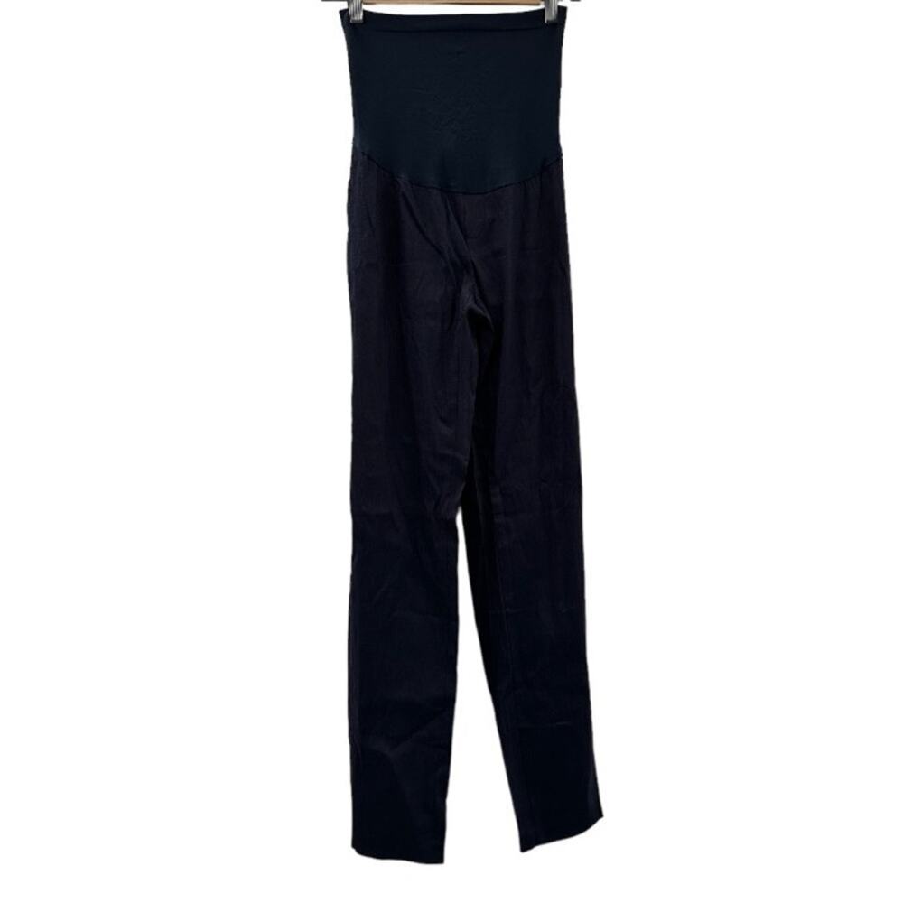 A Pea in the Pod Maternity Navy Blue Pull On Stretchy‎ Bootleg Pants Size L